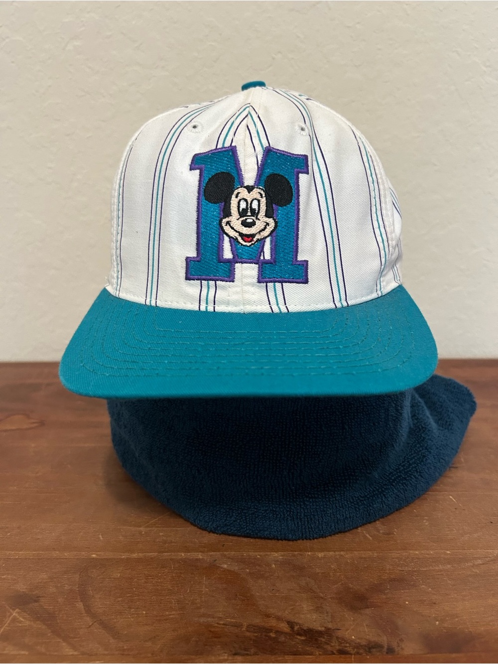 Disney White & Teal Mickey 'M' Snapback Hat